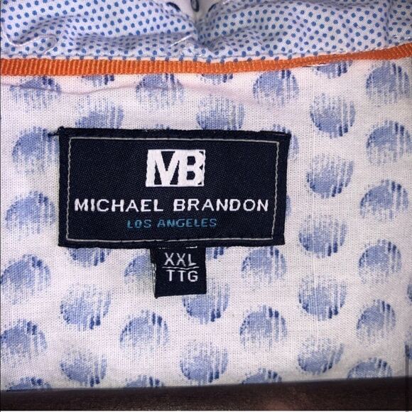 Men's Michael Brandon Printed Short Sleeve Button Down Shirt - Picture 7 of 7